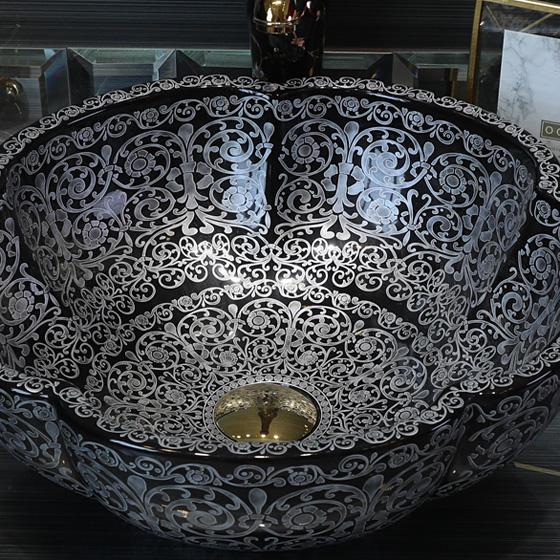 Керамическая, серая раковина для ванной 1842 фото 3