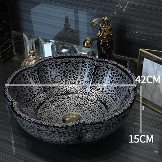 Керамическая, серая раковина для ванной 1842 фото 6