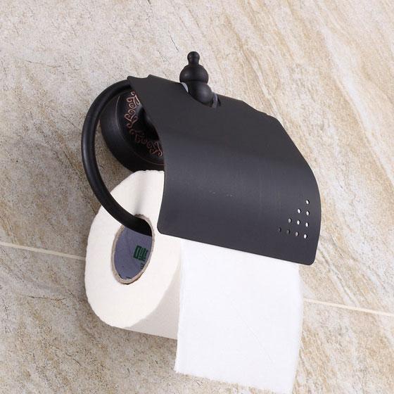 Черный открытый держатель для туалетной бумаги 3406 фото 4