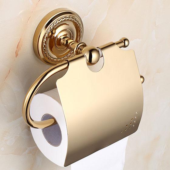 Настенный золотой держатель для бумаги в туалет 3407 фото 4
