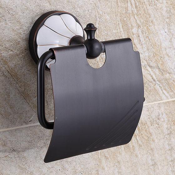 Черный настенный держатель для бумаги в туалет 3411 фото 3
